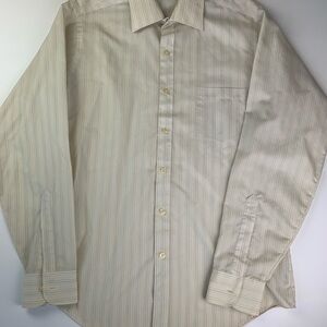 Van Heusen Light Beige Striped Dress Shirt